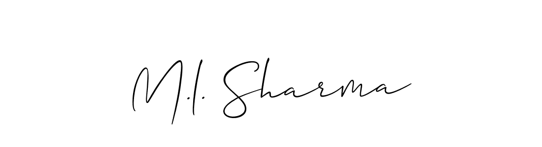 M.l. Sharma stylish signature style. Best Handwritten Sign (Allison_Script) for my name. Handwritten Signature Collection Ideas for my name M.l. Sharma. M.l. Sharma signature style 2 images and pictures png