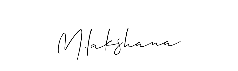 How to Draw M.lakshana signature style? Allison_Script is a latest design signature styles for name M.lakshana. M.lakshana signature style 2 images and pictures png