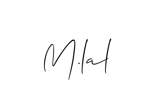 The best way (Allison_Script) to make a short signature is to pick only two or three words in your name. The name M.lal include a total of six letters. For converting this name. M.lal signature style 2 images and pictures png