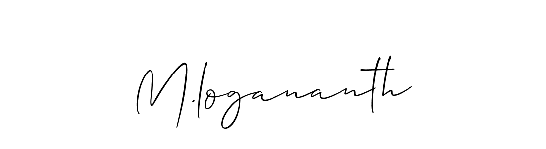 if you are searching for the best signature style for your name M.logananth. so please give up your signature search. here we have designed multiple signature styles  using Allison_Script. M.logananth signature style 2 images and pictures png