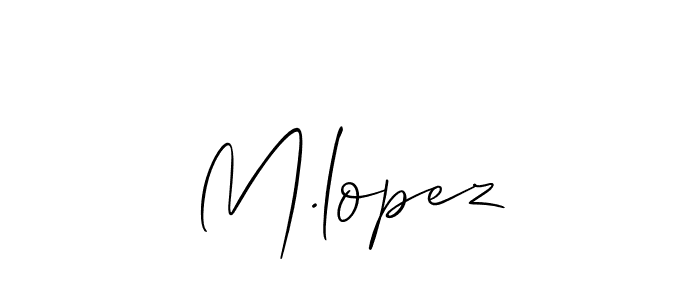 Design your own signature with our free online signature maker. With this signature software, you can create a handwritten (Allison_Script) signature for name M.lopez. M.lopez signature style 2 images and pictures png