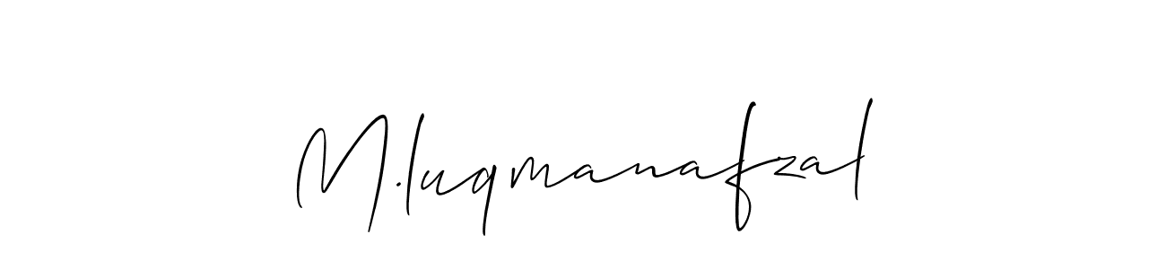 The best way (Allison_Script) to make a short signature is to pick only two or three words in your name. The name M.luqmanafzal include a total of six letters. For converting this name. M.luqmanafzal signature style 2 images and pictures png