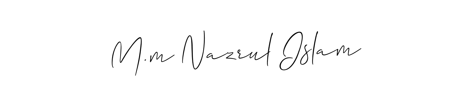 Use a signature maker to create a handwritten signature online. With this signature software, you can design (Allison_Script) your own signature for name M.m Nazrul Islam. M.m Nazrul Islam signature style 2 images and pictures png