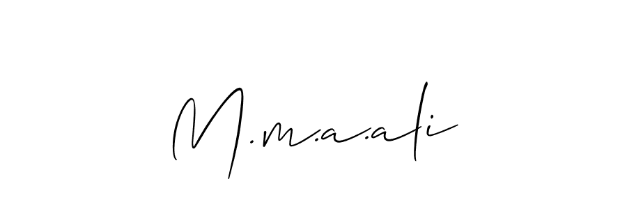 How to make M.m.a.ali name signature. Use Allison_Script style for creating short signs online. This is the latest handwritten sign. M.m.a.ali signature style 2 images and pictures png