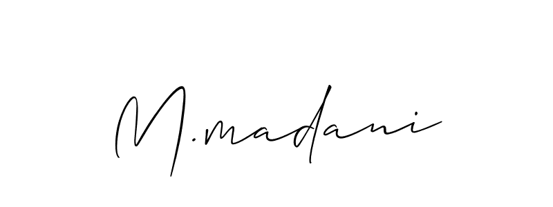 Make a beautiful signature design for name M.madani. With this signature (Allison_Script) style, you can create a handwritten signature for free. M.madani signature style 2 images and pictures png