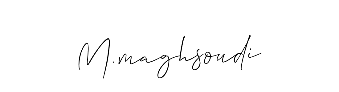 Use a signature maker to create a handwritten signature online. With this signature software, you can design (Allison_Script) your own signature for name M.maghsoudi. M.maghsoudi signature style 2 images and pictures png