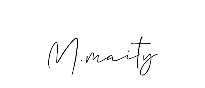 How to make M.maity name signature. Use Allison_Script style for creating short signs online. This is the latest handwritten sign. M.maity signature style 2 images and pictures png