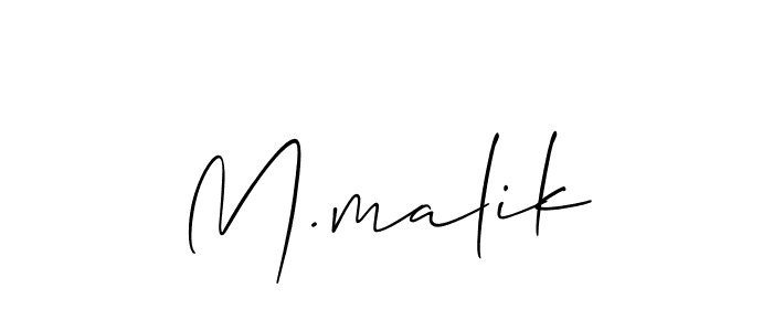 Use a signature maker to create a handwritten signature online. With this signature software, you can design (Allison_Script) your own signature for name M.malik. M.malik signature style 2 images and pictures png