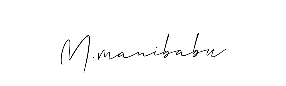 Make a beautiful signature design for name M.manibabu. With this signature (Allison_Script) style, you can create a handwritten signature for free. M.manibabu signature style 2 images and pictures png