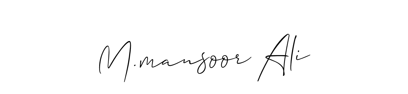 How to Draw M.mansoor Ali signature style? Allison_Script is a latest design signature styles for name M.mansoor Ali. M.mansoor Ali signature style 2 images and pictures png