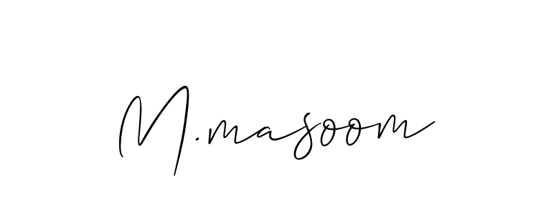Create a beautiful signature design for name M.masoom. With this signature (Allison_Script) fonts, you can make a handwritten signature for free. M.masoom signature style 2 images and pictures png
