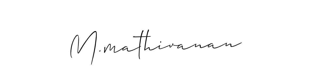 Make a beautiful signature design for name M.mathivanan. With this signature (Allison_Script) style, you can create a handwritten signature for free. M.mathivanan signature style 2 images and pictures png