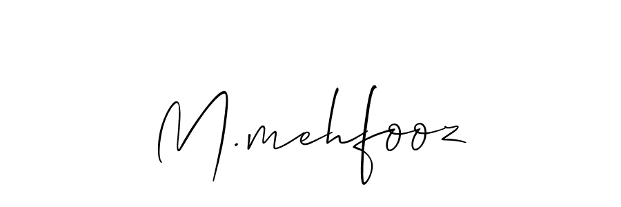 How to make M.mehfooz name signature. Use Allison_Script style for creating short signs online. This is the latest handwritten sign. M.mehfooz signature style 2 images and pictures png