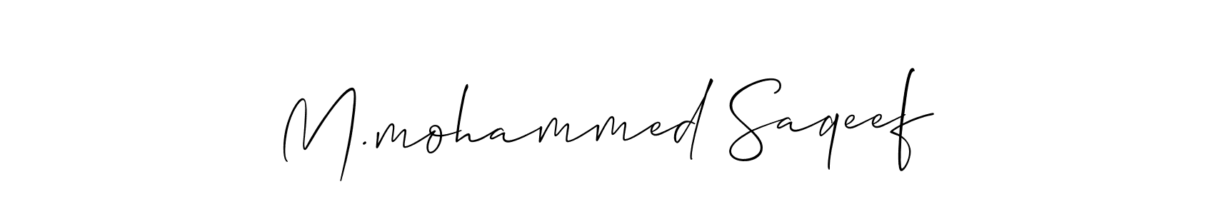 How to make M.mohammed Saqeef signature? Allison_Script is a professional autograph style. Create handwritten signature for M.mohammed Saqeef name. M.mohammed Saqeef signature style 2 images and pictures png