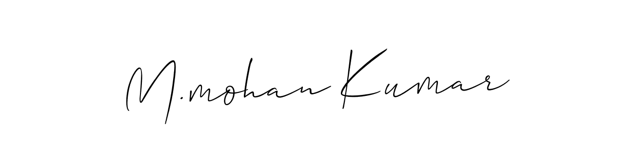 Create a beautiful signature design for name M.mohan Kumar. With this signature (Allison_Script) fonts, you can make a handwritten signature for free. M.mohan Kumar signature style 2 images and pictures png