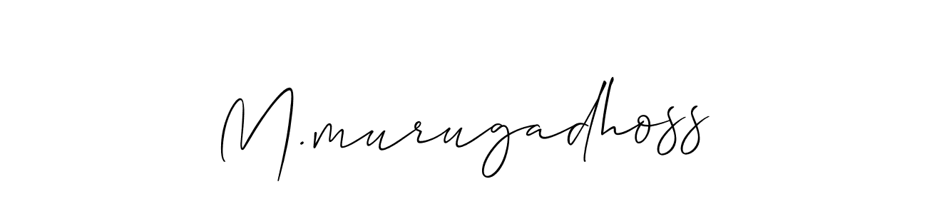 Make a beautiful signature design for name M.murugadhoss. With this signature (Allison_Script) style, you can create a handwritten signature for free. M.murugadhoss signature style 2 images and pictures png