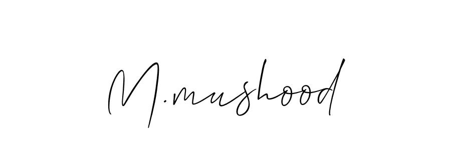 if you are searching for the best signature style for your name M.mushood. so please give up your signature search. here we have designed multiple signature styles  using Allison_Script. M.mushood signature style 2 images and pictures png