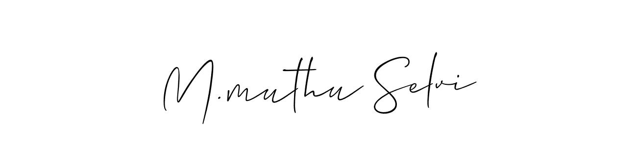 How to Draw M.muthu Selvi signature style? Allison_Script is a latest design signature styles for name M.muthu Selvi. M.muthu Selvi signature style 2 images and pictures png