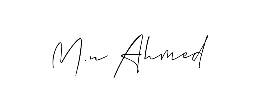 Design your own signature with our free online signature maker. With this signature software, you can create a handwritten (Allison_Script) signature for name M.n Ahmed. M.n Ahmed signature style 2 images and pictures png