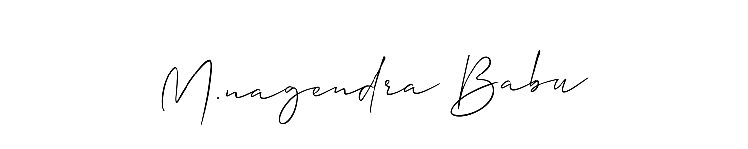 Make a beautiful signature design for name M.nagendra Babu. With this signature (Allison_Script) style, you can create a handwritten signature for free. M.nagendra Babu signature style 2 images and pictures png