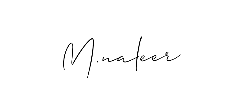 Also You can easily find your signature by using the search form. We will create M.naleer name handwritten signature images for you free of cost using Allison_Script sign style. M.naleer signature style 2 images and pictures png