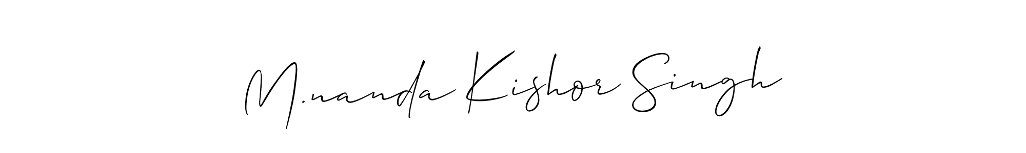 Design your own signature with our free online signature maker. With this signature software, you can create a handwritten (Allison_Script) signature for name M.nanda Kishor Singh. M.nanda Kishor Singh signature style 2 images and pictures png