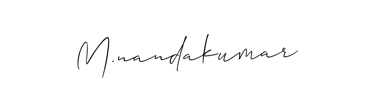 It looks lik you need a new signature style for name M.nandakumar. Design unique handwritten (Allison_Script) signature with our free signature maker in just a few clicks. M.nandakumar signature style 2 images and pictures png