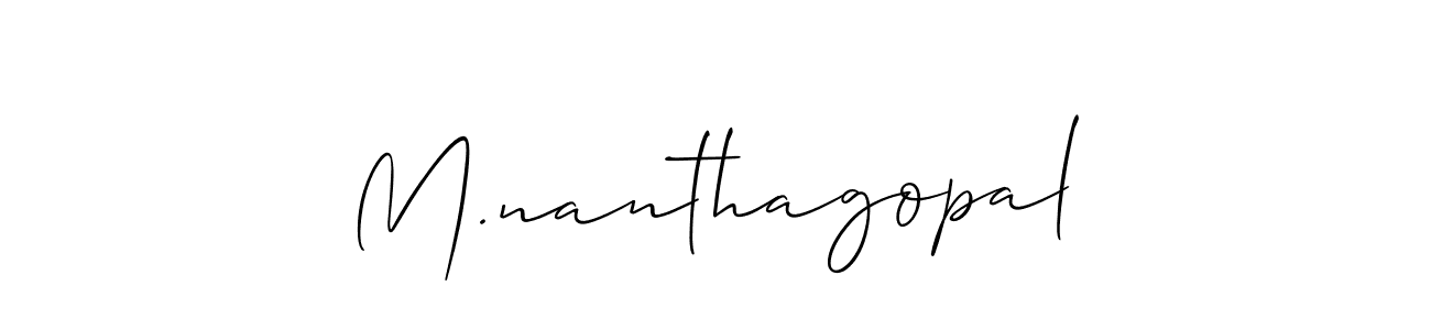 Also You can easily find your signature by using the search form. We will create M.nanthagopal name handwritten signature images for you free of cost using Allison_Script sign style. M.nanthagopal signature style 2 images and pictures png