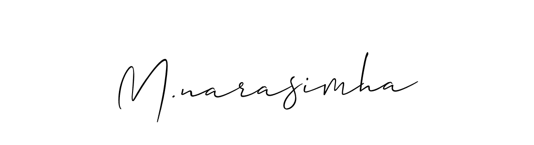 Use a signature maker to create a handwritten signature online. With this signature software, you can design (Allison_Script) your own signature for name M.narasimha. M.narasimha signature style 2 images and pictures png