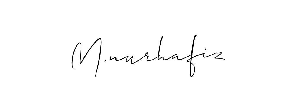 Also You can easily find your signature by using the search form. We will create M.nurhafiz name handwritten signature images for you free of cost using Allison_Script sign style. M.nurhafiz signature style 2 images and pictures png