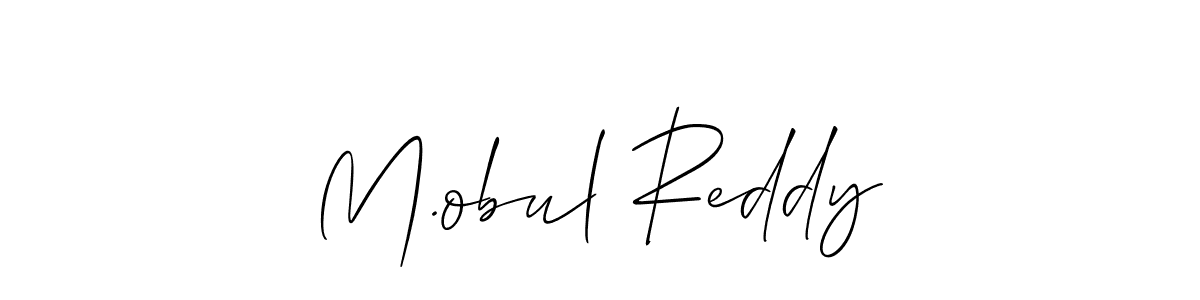 Use a signature maker to create a handwritten signature online. With this signature software, you can design (Allison_Script) your own signature for name M.obul Reddy. M.obul Reddy signature style 2 images and pictures png