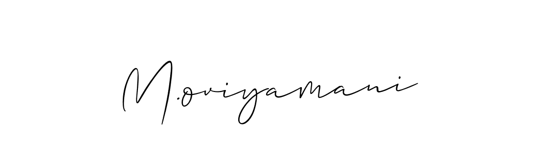 Make a short M.oviyamani signature style. Manage your documents anywhere anytime using Allison_Script. Create and add eSignatures, submit forms, share and send files easily. M.oviyamani signature style 2 images and pictures png