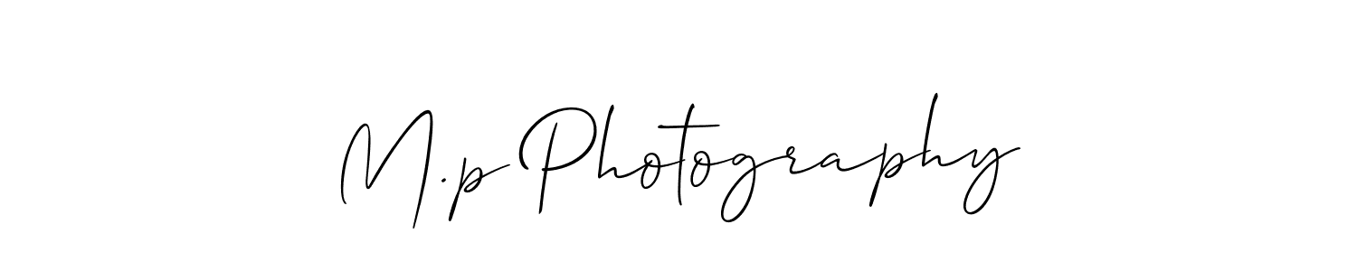 Also You can easily find your signature by using the search form. We will create M.p Photography name handwritten signature images for you free of cost using Allison_Script sign style. M.p Photography signature style 2 images and pictures png