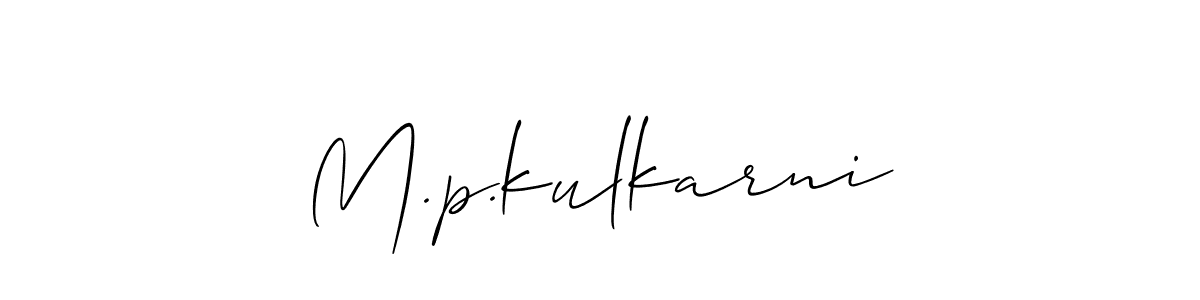 Also You can easily find your signature by using the search form. We will create M.p.kulkarni name handwritten signature images for you free of cost using Allison_Script sign style. M.p.kulkarni signature style 2 images and pictures png