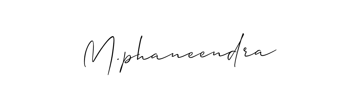 Make a beautiful signature design for name M.phaneendra. With this signature (Allison_Script) style, you can create a handwritten signature for free. M.phaneendra signature style 2 images and pictures png