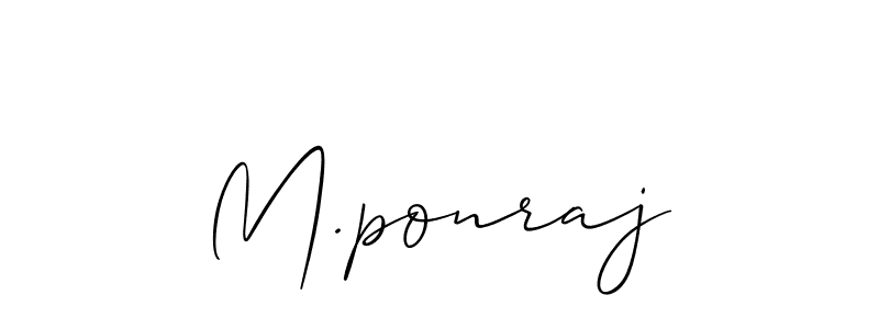 if you are searching for the best signature style for your name M.ponraj. so please give up your signature search. here we have designed multiple signature styles  using Allison_Script. M.ponraj signature style 2 images and pictures png