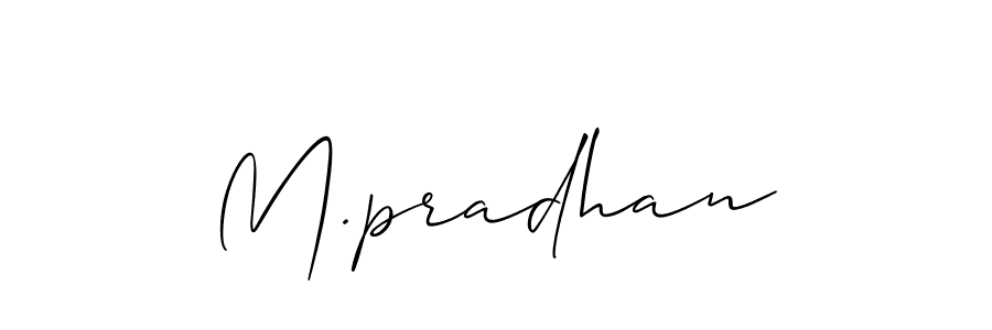 Create a beautiful signature design for name M.pradhan. With this signature (Allison_Script) fonts, you can make a handwritten signature for free. M.pradhan signature style 2 images and pictures png