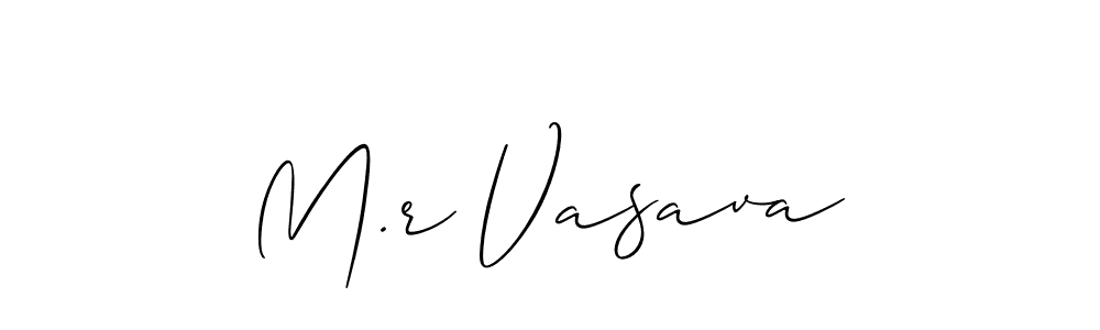 Make a beautiful signature design for name M.r Vasava. With this signature (Allison_Script) style, you can create a handwritten signature for free. M.r Vasava signature style 2 images and pictures png