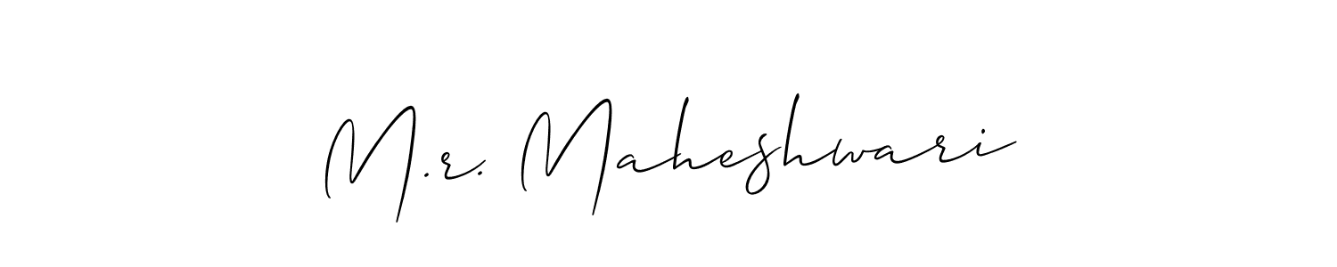 Also we have M.r. Maheshwari name is the best signature style. Create professional handwritten signature collection using Allison_Script autograph style. M.r. Maheshwari signature style 2 images and pictures png