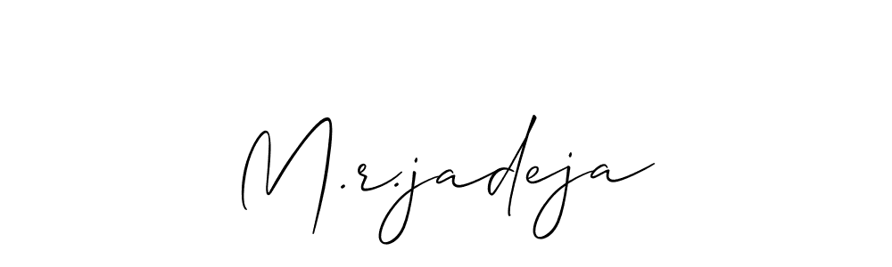 Make a beautiful signature design for name M.r.jadeja. With this signature (Allison_Script) style, you can create a handwritten signature for free. M.r.jadeja signature style 2 images and pictures png