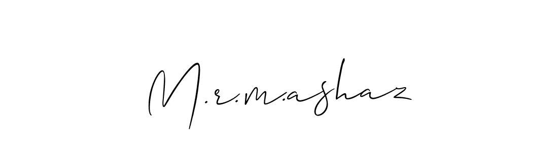 How to make M.r.m.ashaz name signature. Use Allison_Script style for creating short signs online. This is the latest handwritten sign. M.r.m.ashaz signature style 2 images and pictures png