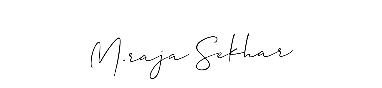 Make a beautiful signature design for name M.raja Sekhar. With this signature (Allison_Script) style, you can create a handwritten signature for free. M.raja Sekhar signature style 2 images and pictures png