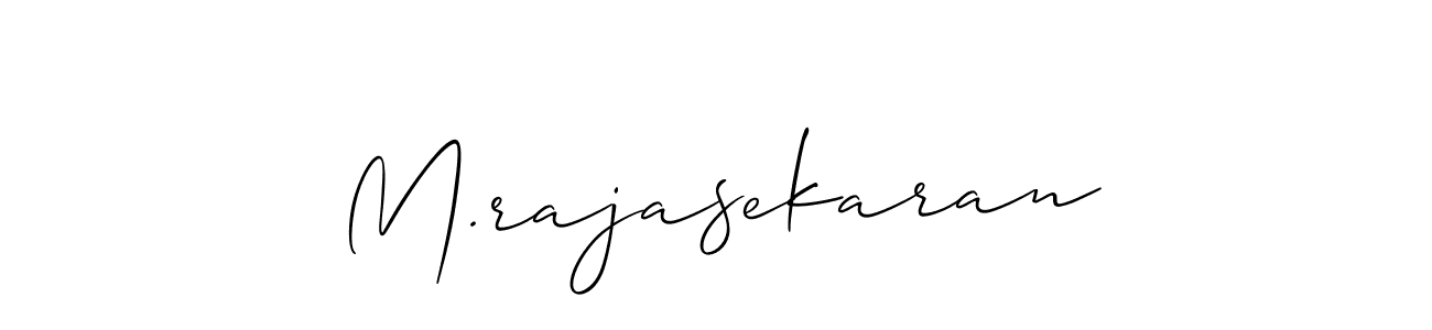 The best way (Allison_Script) to make a short signature is to pick only two or three words in your name. The name M.rajasekaran include a total of six letters. For converting this name. M.rajasekaran signature style 2 images and pictures png