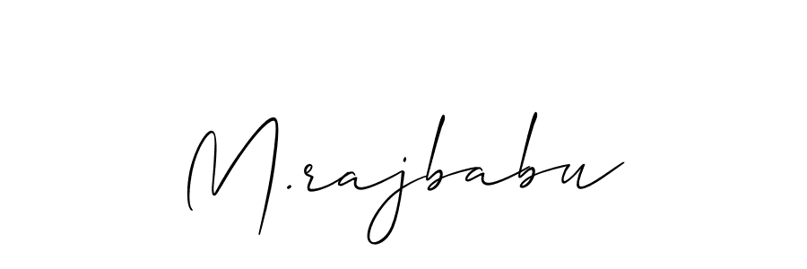 Create a beautiful signature design for name M.rajbabu. With this signature (Allison_Script) fonts, you can make a handwritten signature for free. M.rajbabu signature style 2 images and pictures png