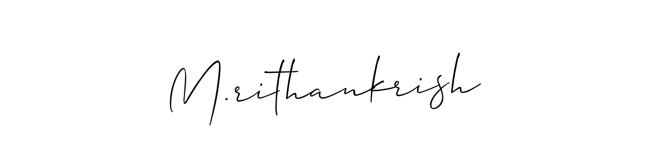 It looks lik you need a new signature style for name M.rithankrish. Design unique handwritten (Allison_Script) signature with our free signature maker in just a few clicks. M.rithankrish signature style 2 images and pictures png