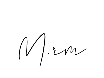 Also You can easily find your signature by using the search form. We will create M.rm name handwritten signature images for you free of cost using Allison_Script sign style. M.rm signature style 2 images and pictures png