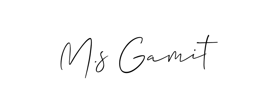 Make a beautiful signature design for name M.s Gamit. With this signature (Allison_Script) style, you can create a handwritten signature for free. M.s Gamit signature style 2 images and pictures png