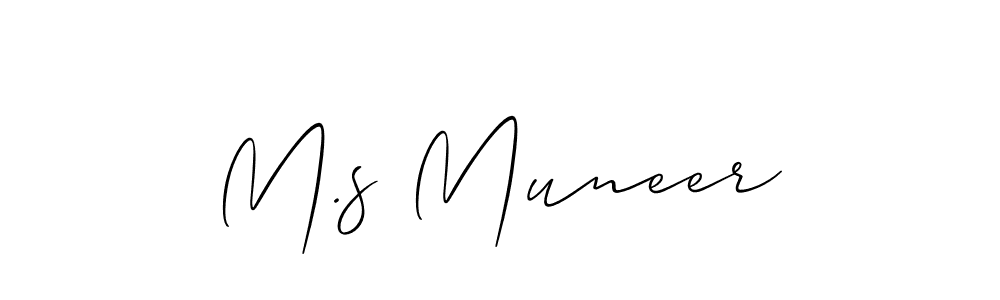 Make a beautiful signature design for name M.s Muneer. With this signature (Allison_Script) style, you can create a handwritten signature for free. M.s Muneer signature style 2 images and pictures png