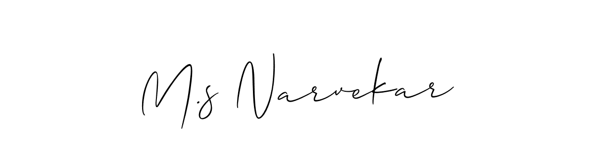 How to Draw M.s Narvekar signature style? Allison_Script is a latest design signature styles for name M.s Narvekar. M.s Narvekar signature style 2 images and pictures png