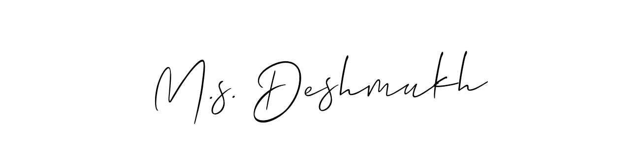 Create a beautiful signature design for name M.s. Deshmukh. With this signature (Allison_Script) fonts, you can make a handwritten signature for free. M.s. Deshmukh signature style 2 images and pictures png